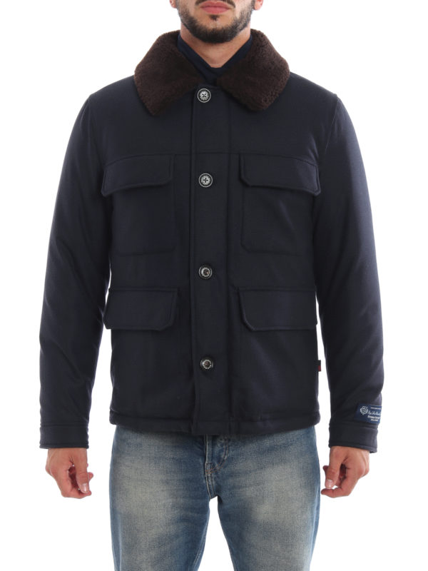 Padded Jackets Woolrich Stag Houndstooth Wool Puffer Jacket