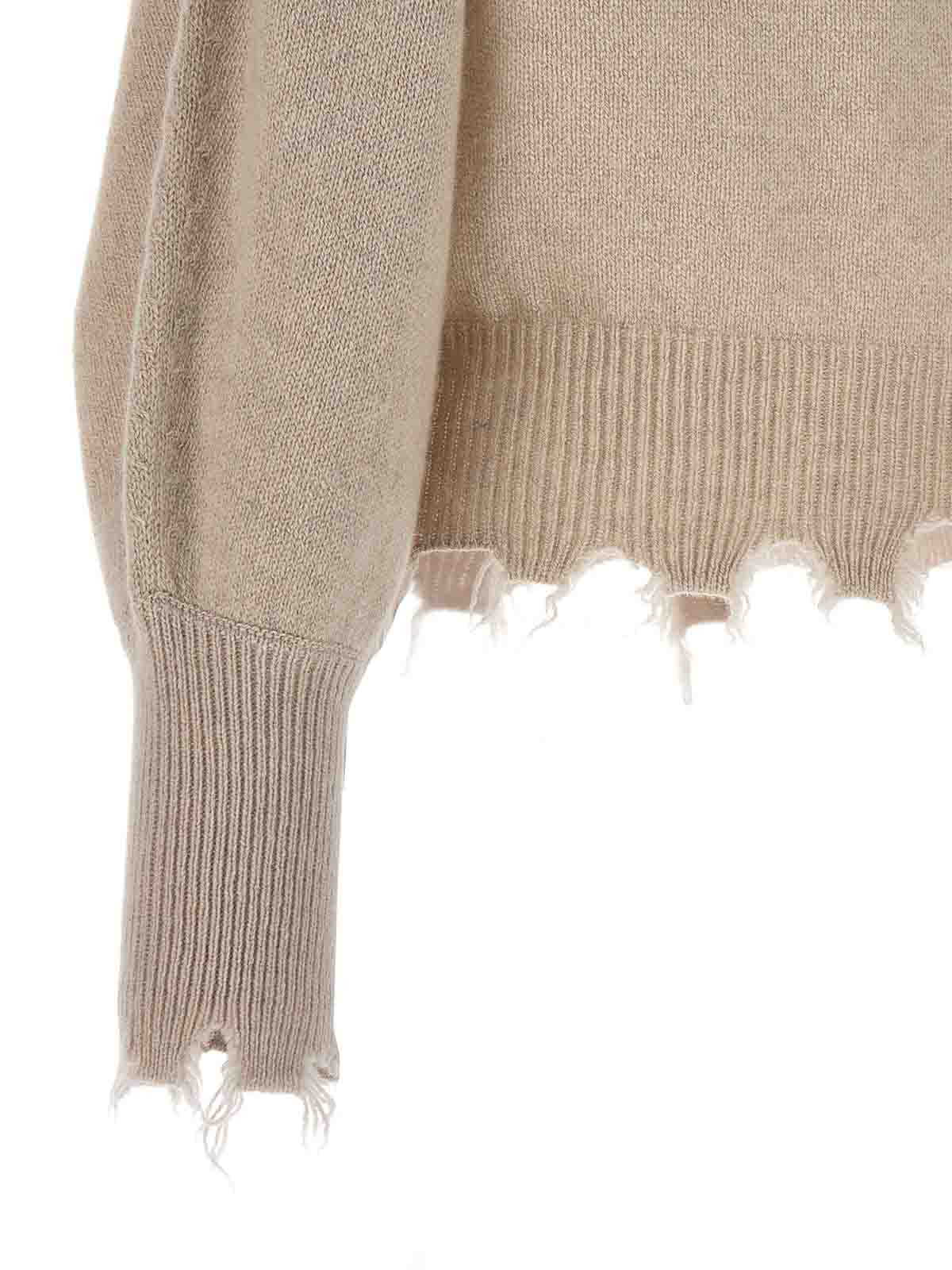 Crew Necks Nude Fringed Borders Sweater Thebs