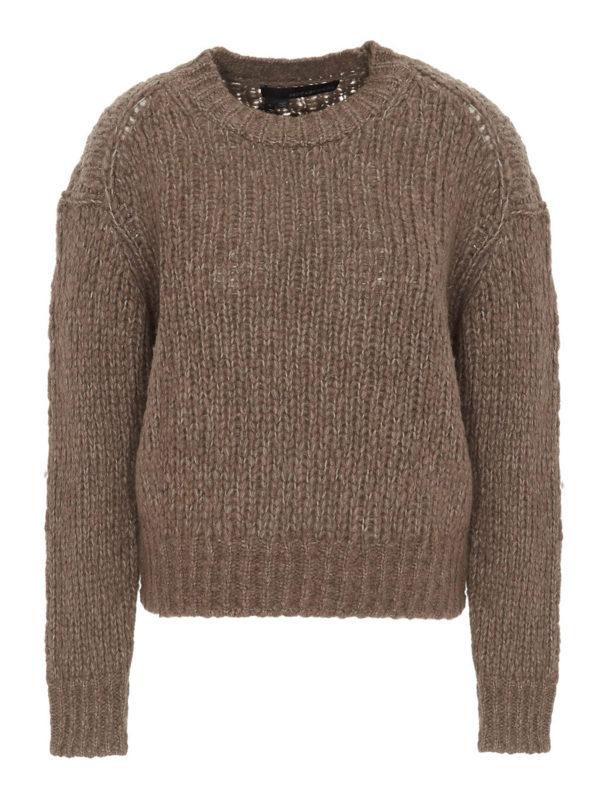 360 CASHMERE: Strickpullover mit Rundhalsausschnitt - Rundhalspullover - Braun