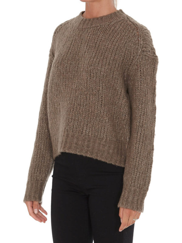 360 CASHMERE: Strickpullover mit Rundhalsausschnitt online - Rundhalspullover - Braun