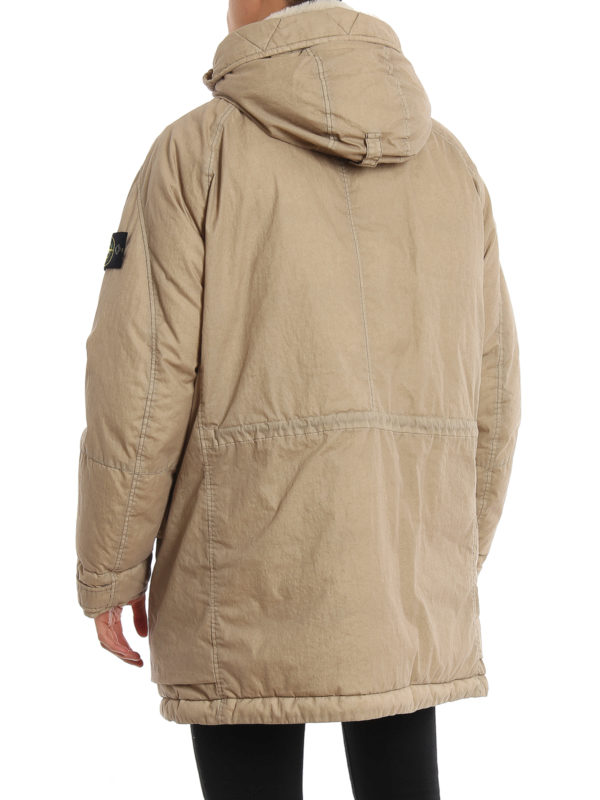50 Fili Resinata Down TC padded coat shop online: STONE ISLAND