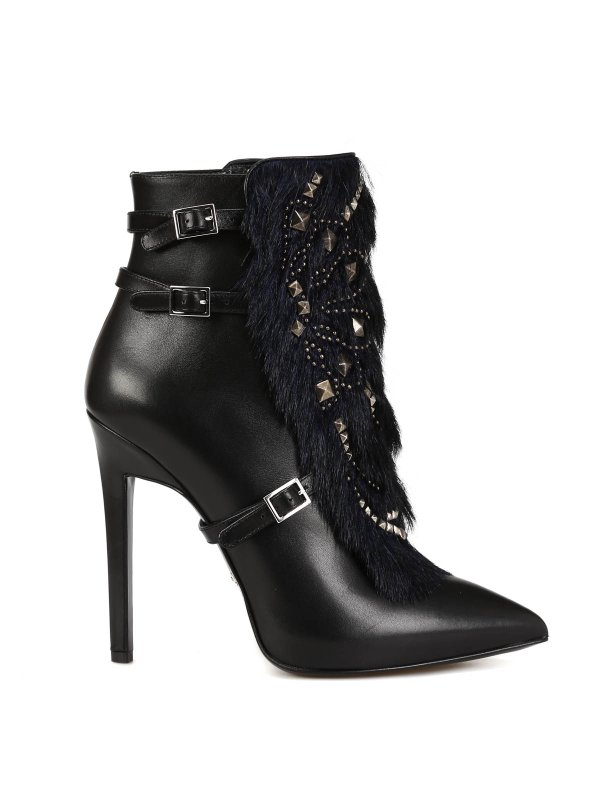 ROBERTO CAVALLI: tronchetti online - Tronchetto con borchie e pelliccia