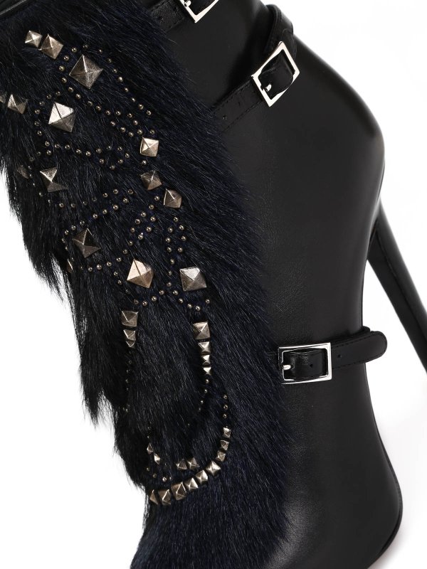 ROBERTO CAVALLI buy online Tronchetto con borchie e pelliccia