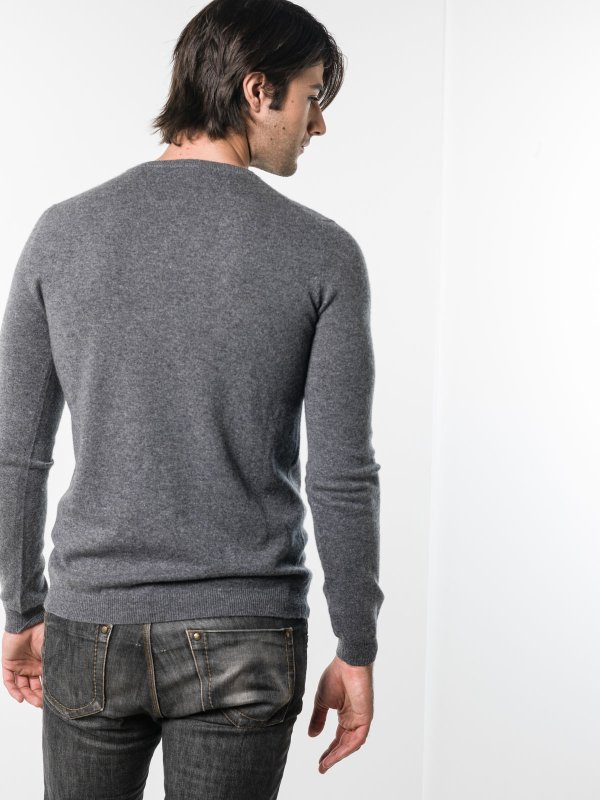 iKRIX JOHN RICHMOND: crew necks - Gray jumper with leather patch