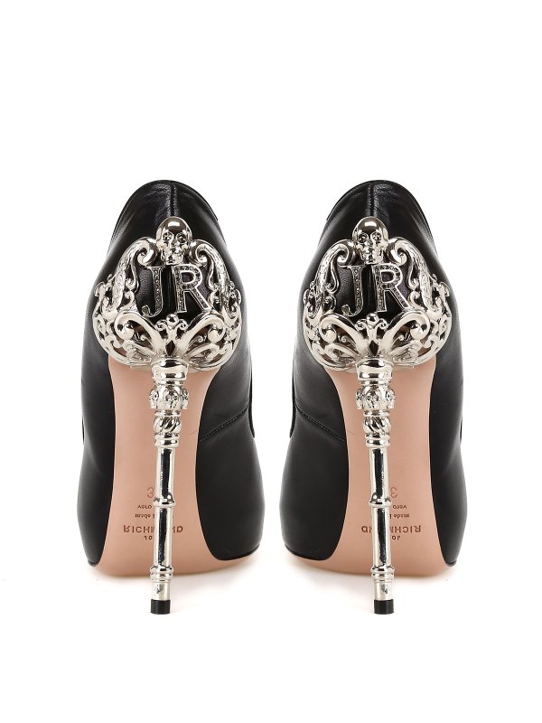 Leather court shoes with key shaped heel shop online: JOHN RICHMOND