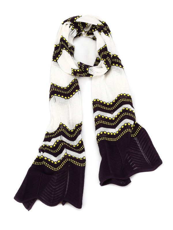 M MISSONI: Stoles & Shawls - Multicolor zigzag scarf