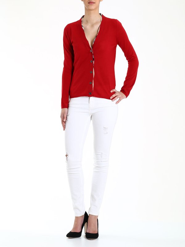 BURBERRY: cardigans online - Merino wool cardigan