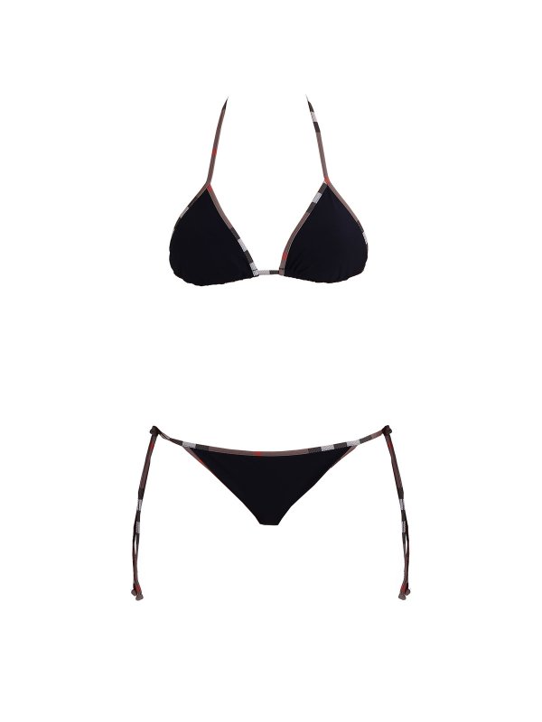 BURBERRY: Bikini - Bikini mit Check-Besatz