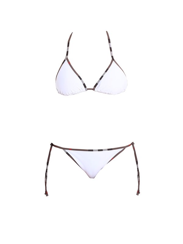 BURBERRY: bikinis - Check trim triangle bikini