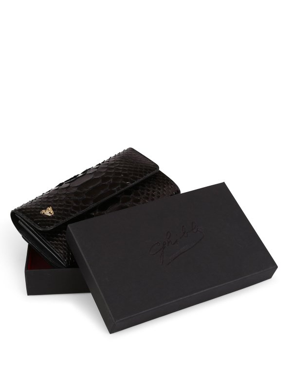 wallets & purses shop online Double python leather wallet