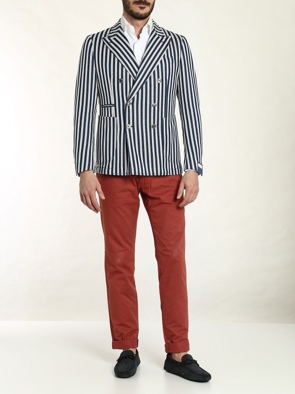 JOHN SHEEP: blazers online - Striped Jersey blazer