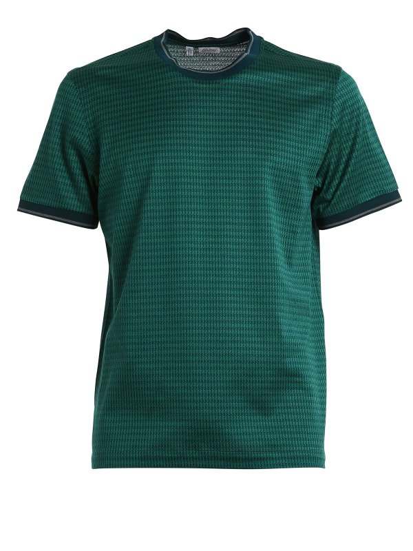 BRIONI: t-shirts - Houndstooth T-shirt