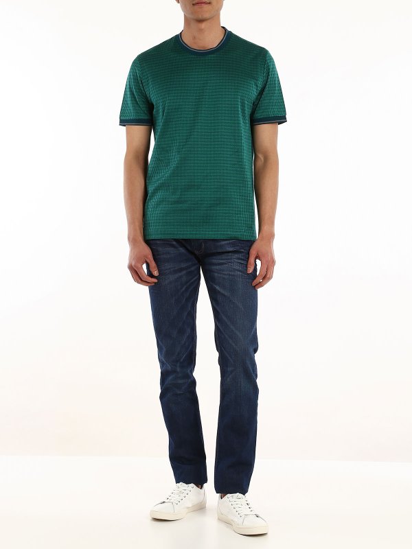 BRIONI: t-shirts online - Houndstooth T-shirt