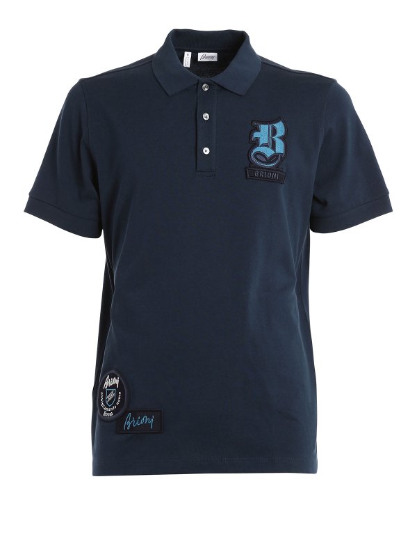 BRIONI: polo shirts - Logo patch polo
