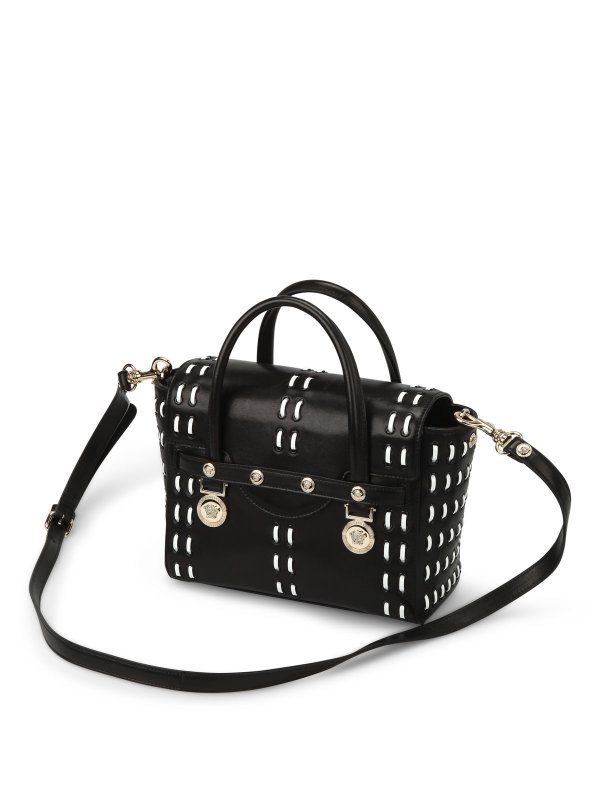 Leather stitching bag shop online: VERSACE