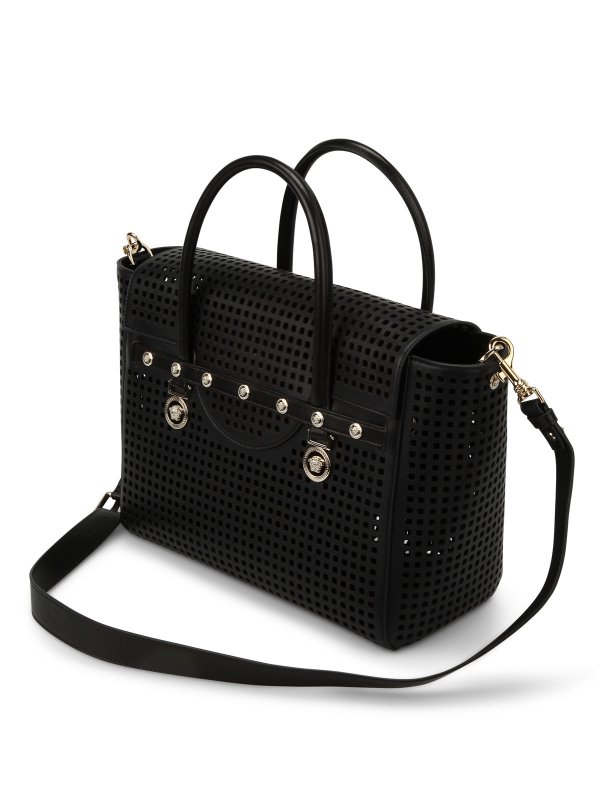 Perforated leather bag shop online: VERSACE