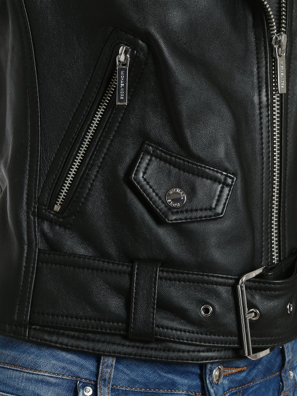 Leather biker jacket