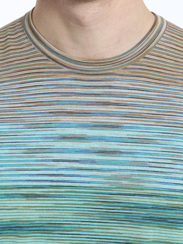 t-shirts shop online Striped stretch T-shirt