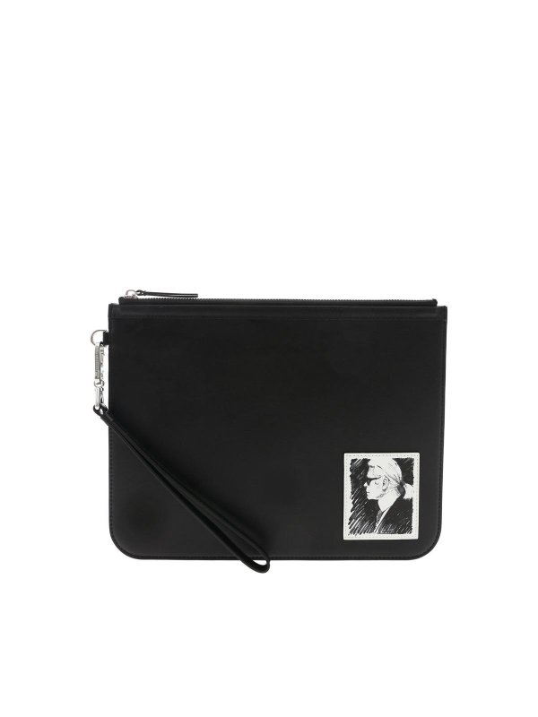KARL LAGERFELD: clutches - Karl Legend clutch bag in black