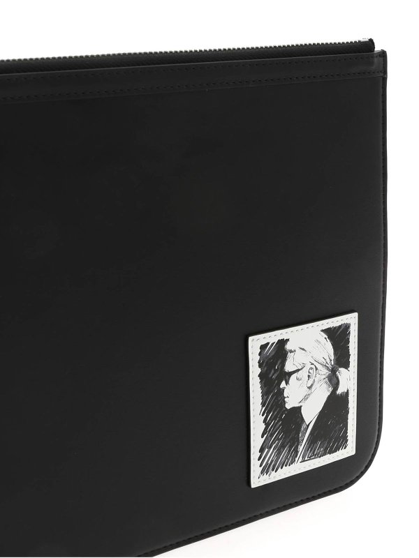Karl Legend clutch bag in black shop online: KARL LAGERFELD