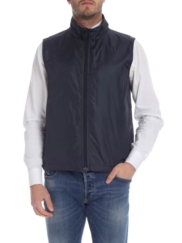 ASPESI: padded jackets online - Blue Vernes padded waistcoat
