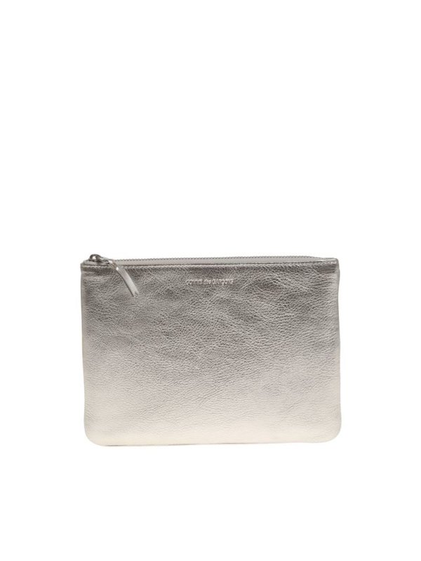 COMME DES GARÇONS WALLET: clutches - Silver leather bag