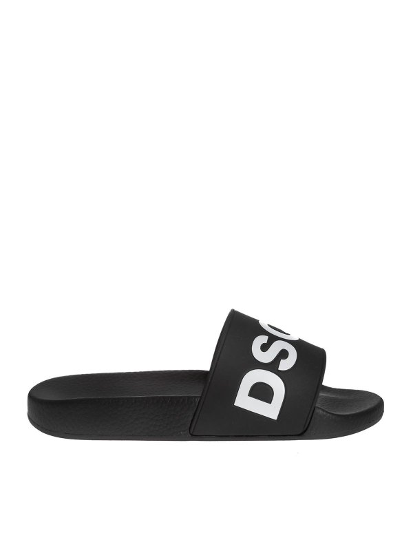 DSQUARED2: flip flops - Dsquared slides in black