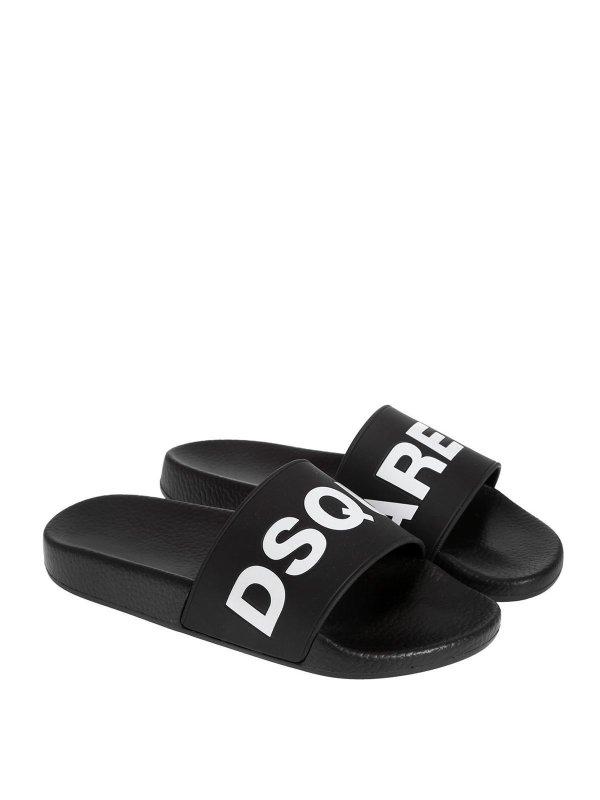 DSQUARED2: flip flops online - Dsquared slides in black