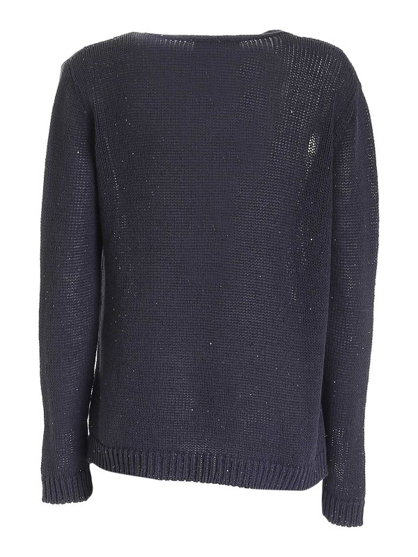 FABIANA FILIPPI: Suéteres con cuello pico online - Suéter Con Cuello De Pico - Azul