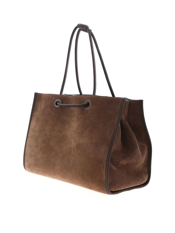 BRUNELLO CUCINELLI: shoulder bags online - Suede shoulder bag in brown