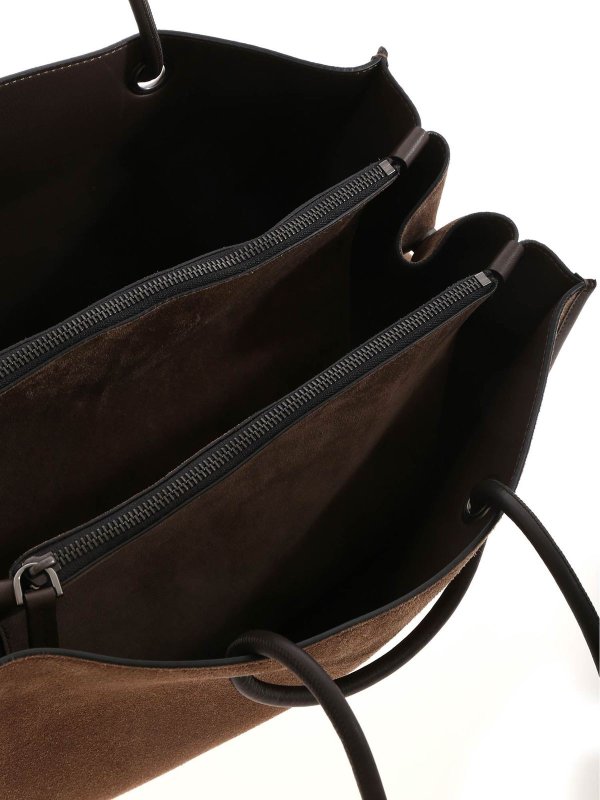 Suede shoulder bag in brown shop online: BRUNELLO CUCINELLI
