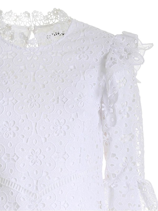 iKRIX Vivetta: knee length dresses - Lace detail dress in white