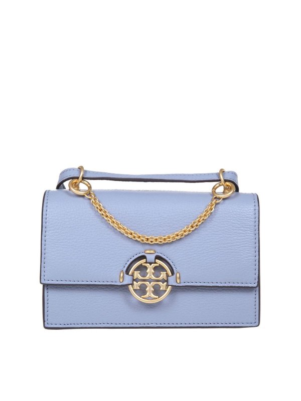 TORY BURCH: cross body bags - Miller mini crossbody bag in Cloud Blue