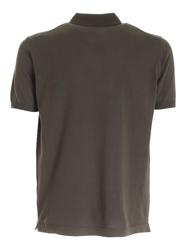 Kangra Cashmere: polo shirts online - Side vents polo shirt in green