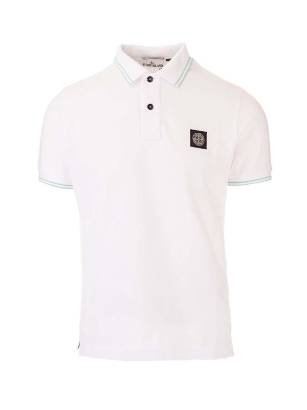 light blue stone island polo