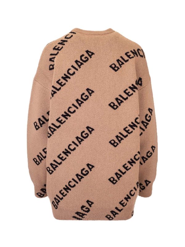 BALENCIAGA: Strickpullover mit Rundhalsausschnitt online - Rundhalspullover - Beige