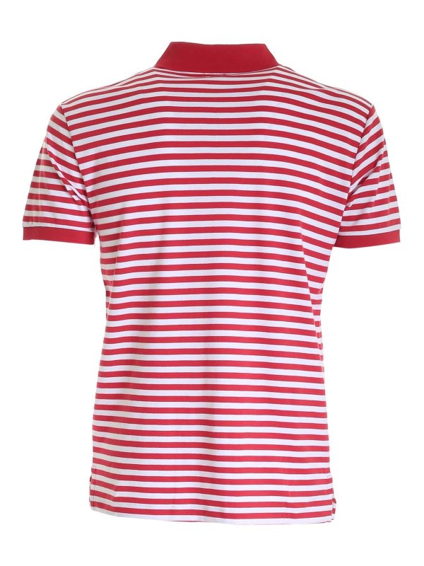 【Polo Ralph Lauren】テロン IV White Red / FLLOCA1W05 Polo Ralph Lauren Logo striped polo shirt in white and red