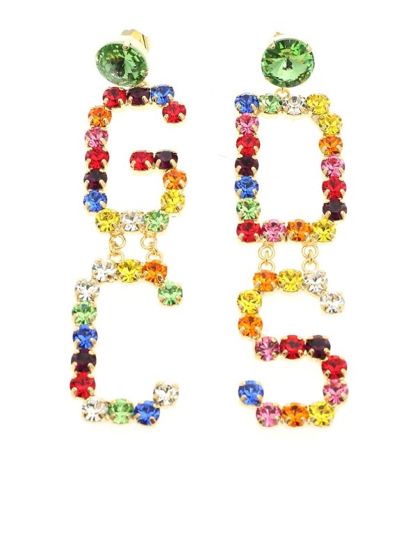 GCDS: Orecchini - Orecchini con strass multicolor