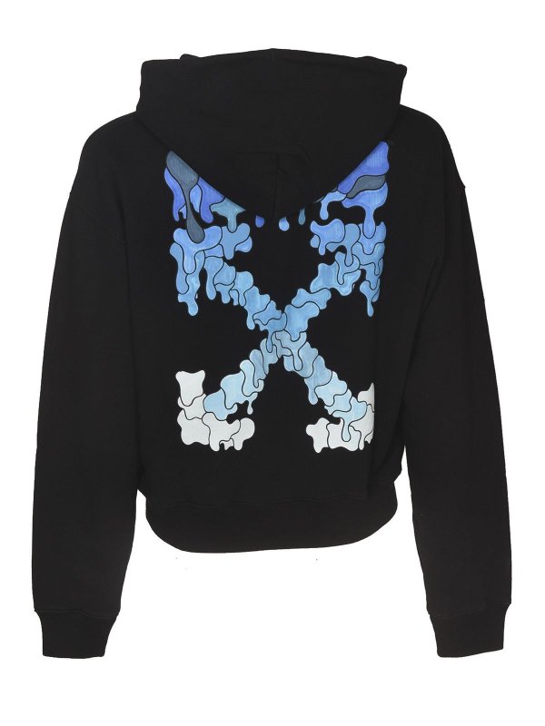 OFF-WHITE: Sweatshirts & Sweaters online - Blue Marker hoodie in black