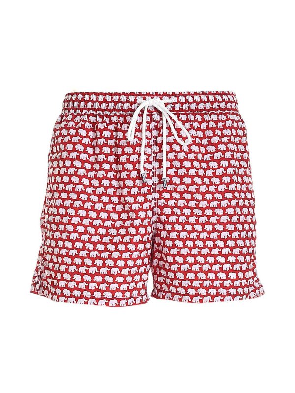 FEDELI: Shorts de bain - Short De Bain - Rouge