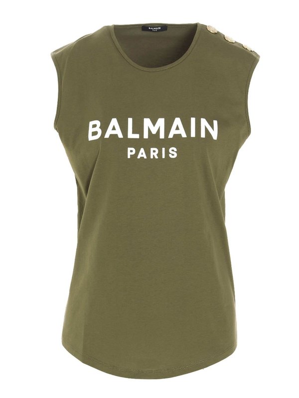 Balmain: Tops und Blusen - Oberteil - Grün