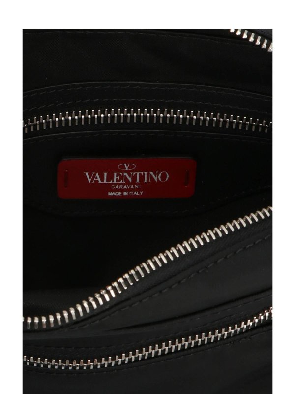 Valentino Garavani Studded Vltn Printed Crossbody Bag In Black