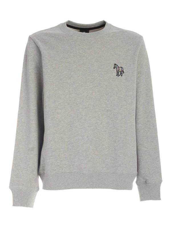 PAUL SMITH: Felpe e maglie - Felpa grigia con ricamo zebra