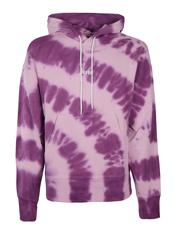 m.s.g.m.: Sweatshirts & Sweaters - Tie-dye logo embroidery hoodie