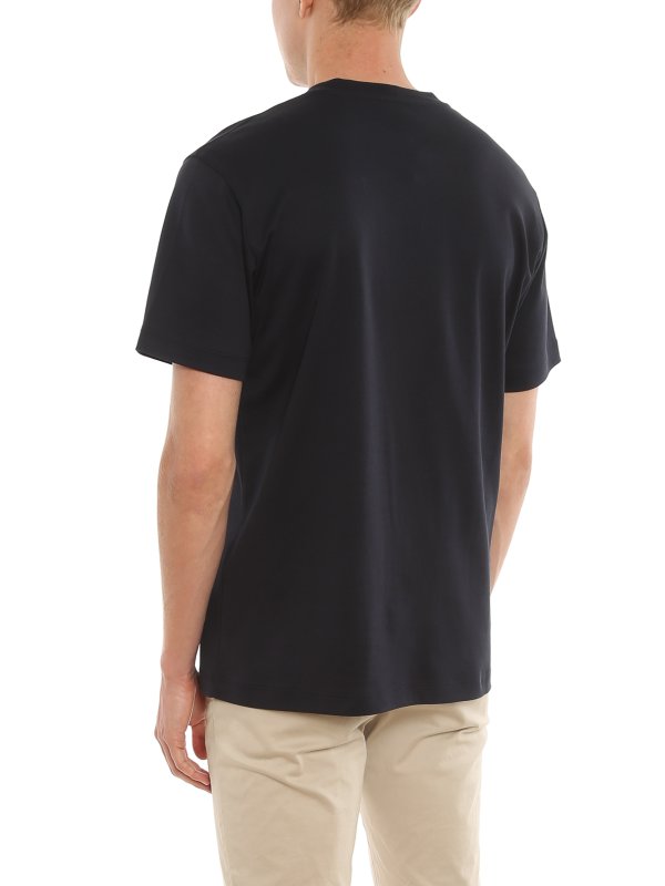 Logo embroidery cotton T-shirt shop online: GIORGIO ARMANI