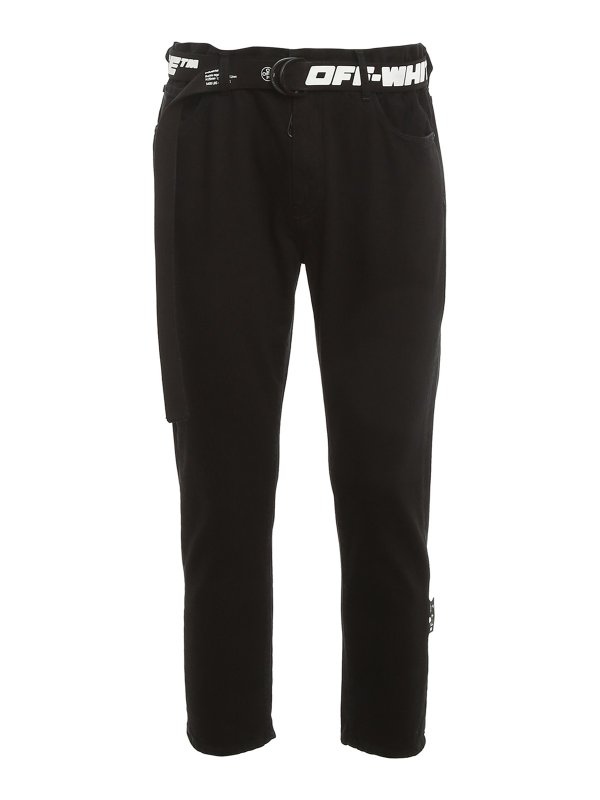 OFF-WHITE: Jeans Rectos - Vaqueros Rectos - Negro