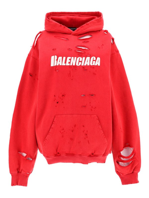 BALENCIAGA: Sudaderas y suéteres - Sudadera - Rojo