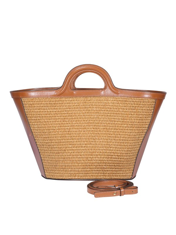 The Best Shops Marni: shopper - Borsa Tropicalia piccola in raffia e pelle