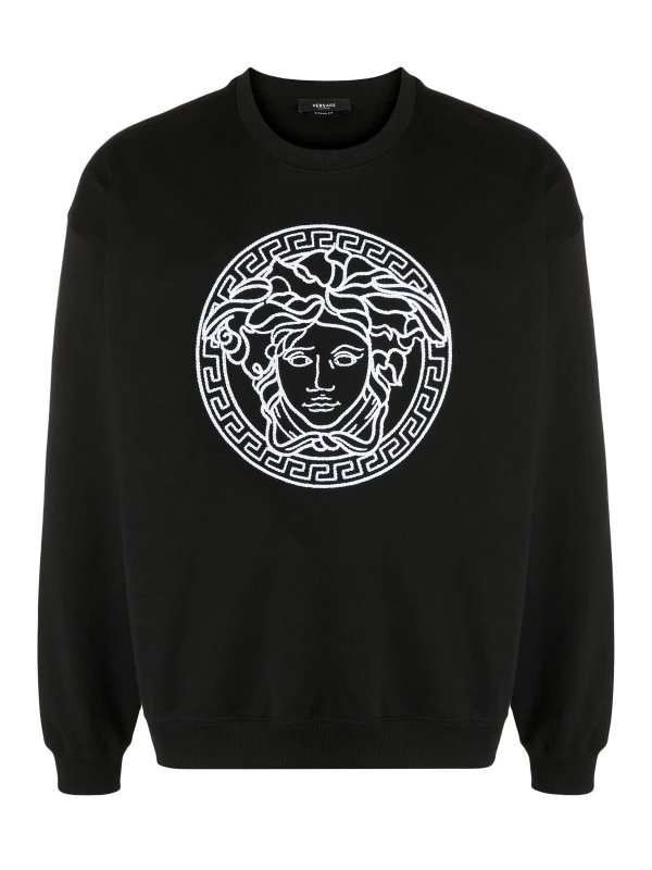 VERSACE: Sudaderas y suéteres - Sudadera - Negro