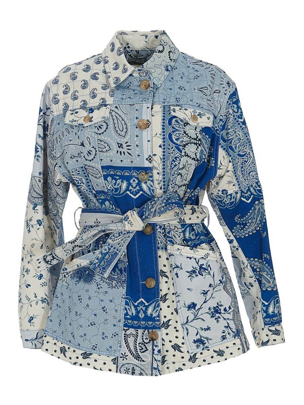 ETRO: denim jacket - Patchwork effect denim jacket